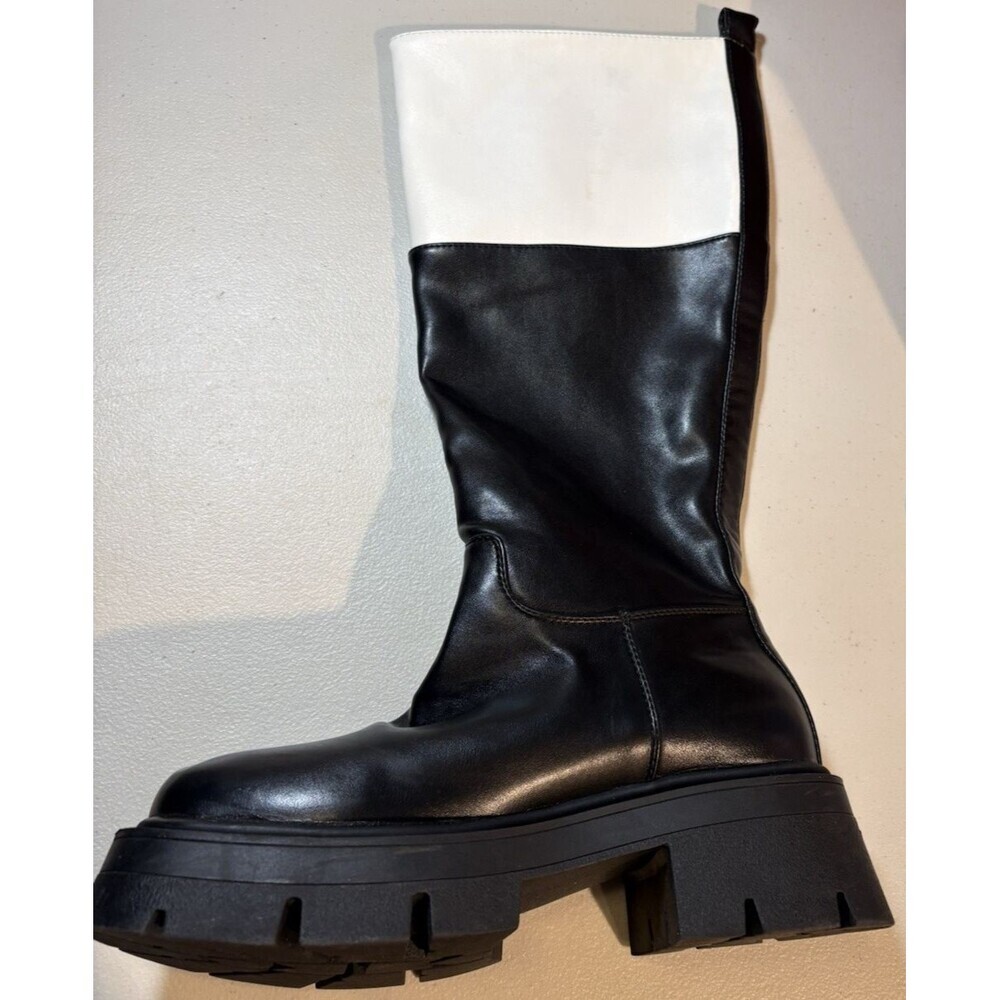 Azalea Wang Quintessence Colorblocked Chunky Lug Sole Heeled Boots 7.5 - Picture 16 of 16